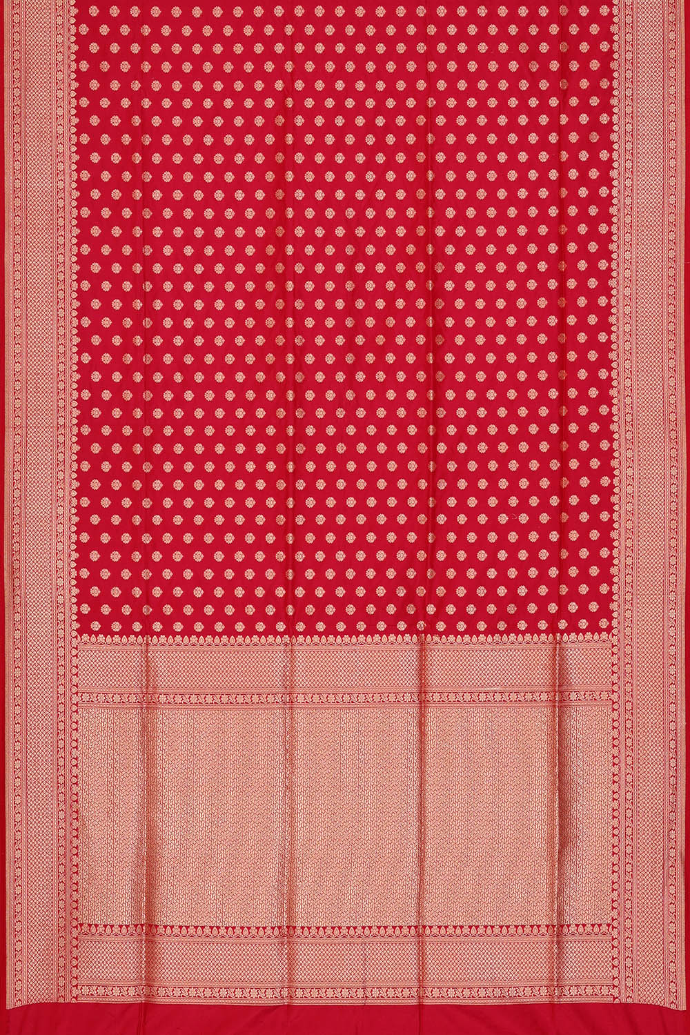 Image of Red Banarasi Silk Saree