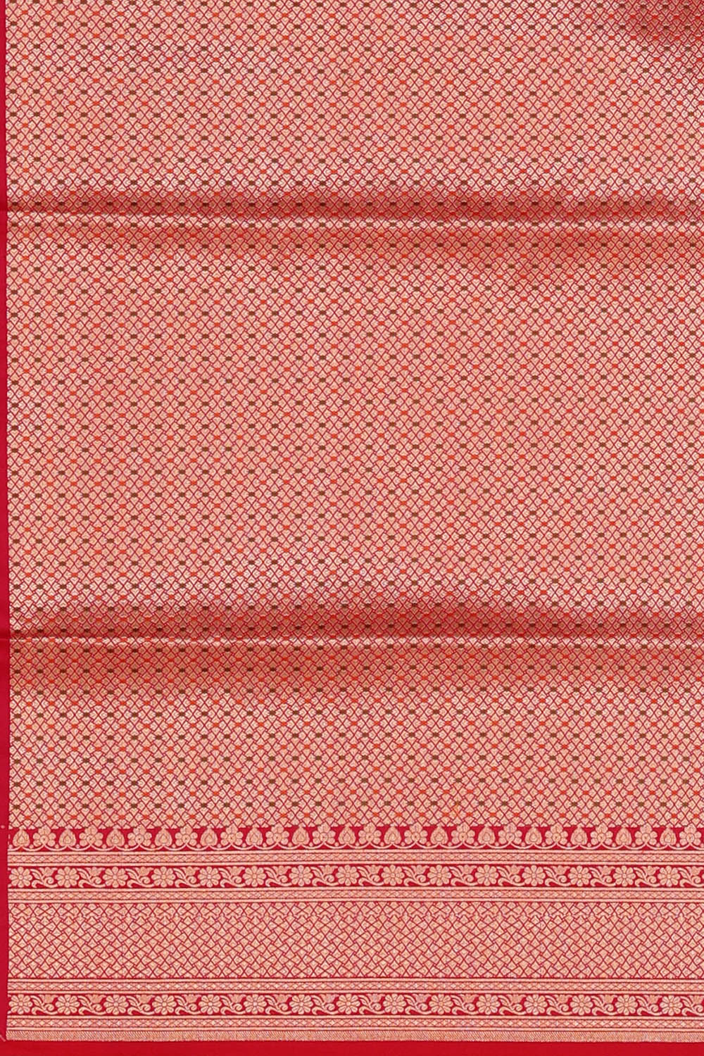 Image of Red Banarasi Silk Saree
