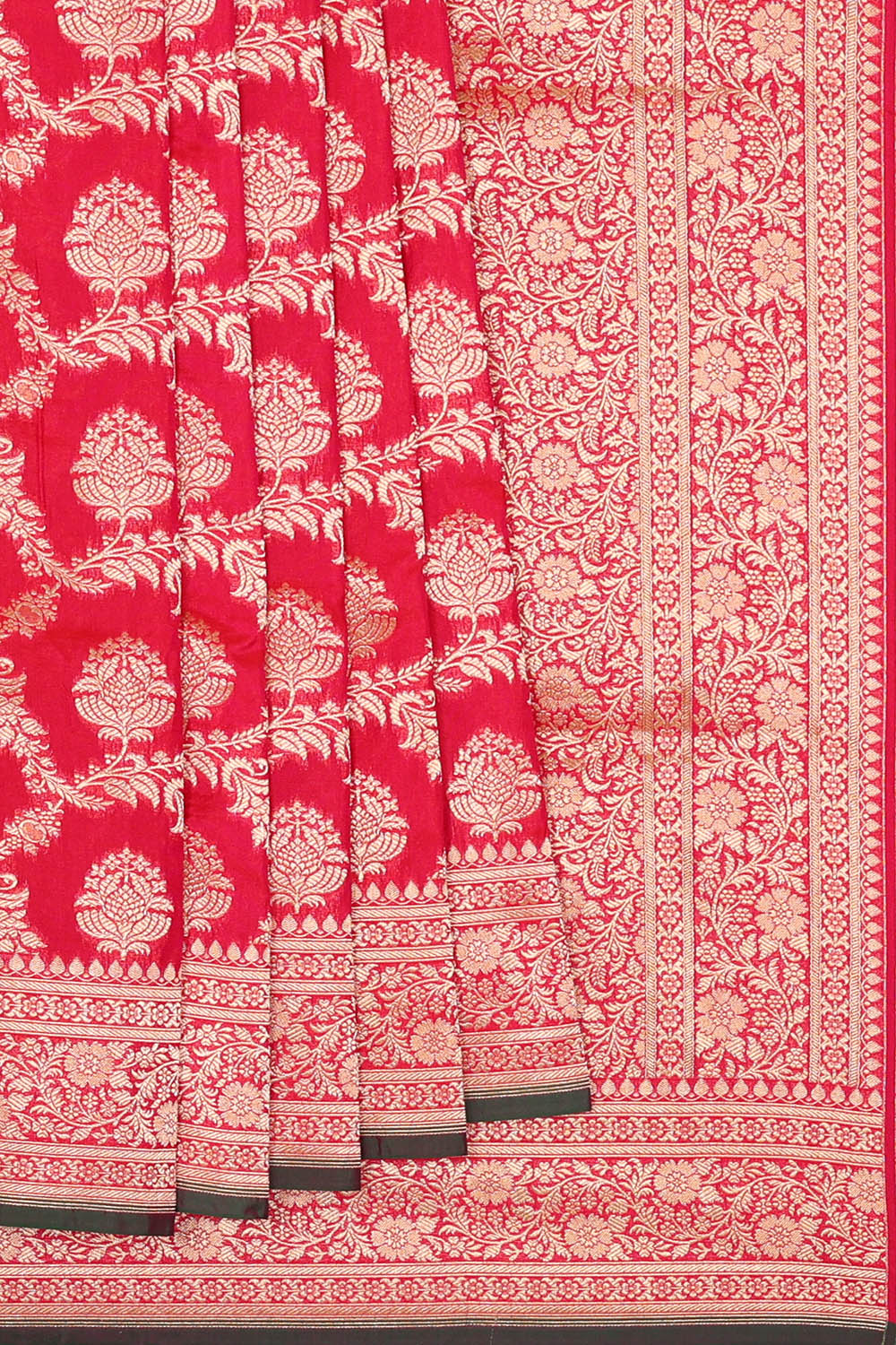 Image of Red Banarasi Silk Saree
