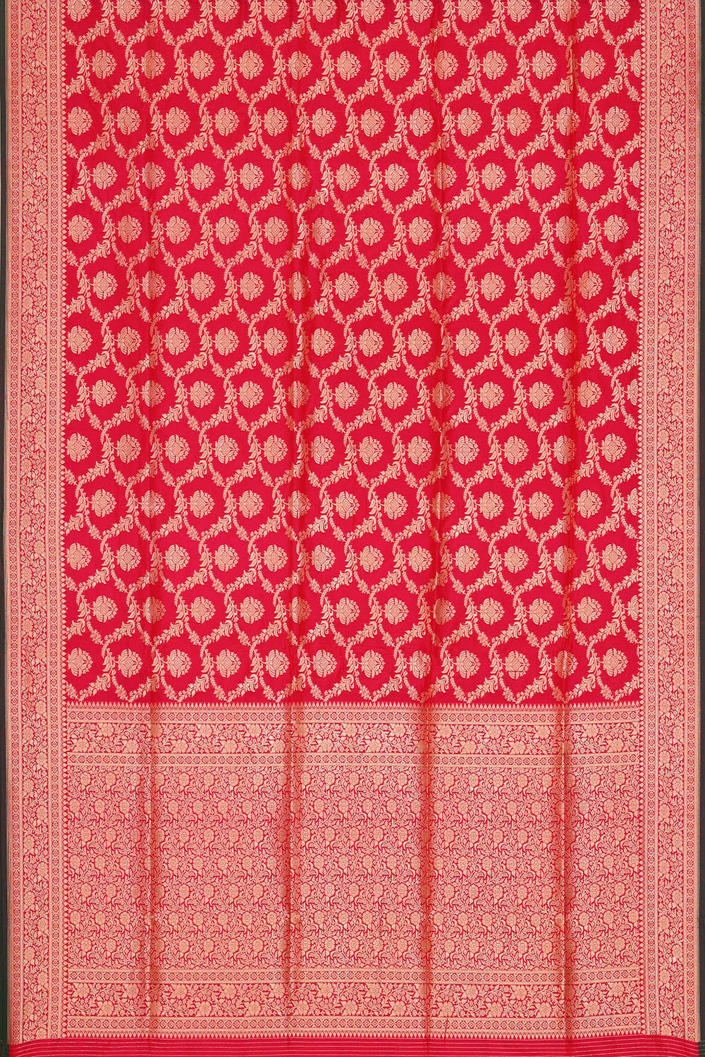Image of Red Banarasi Silk Saree