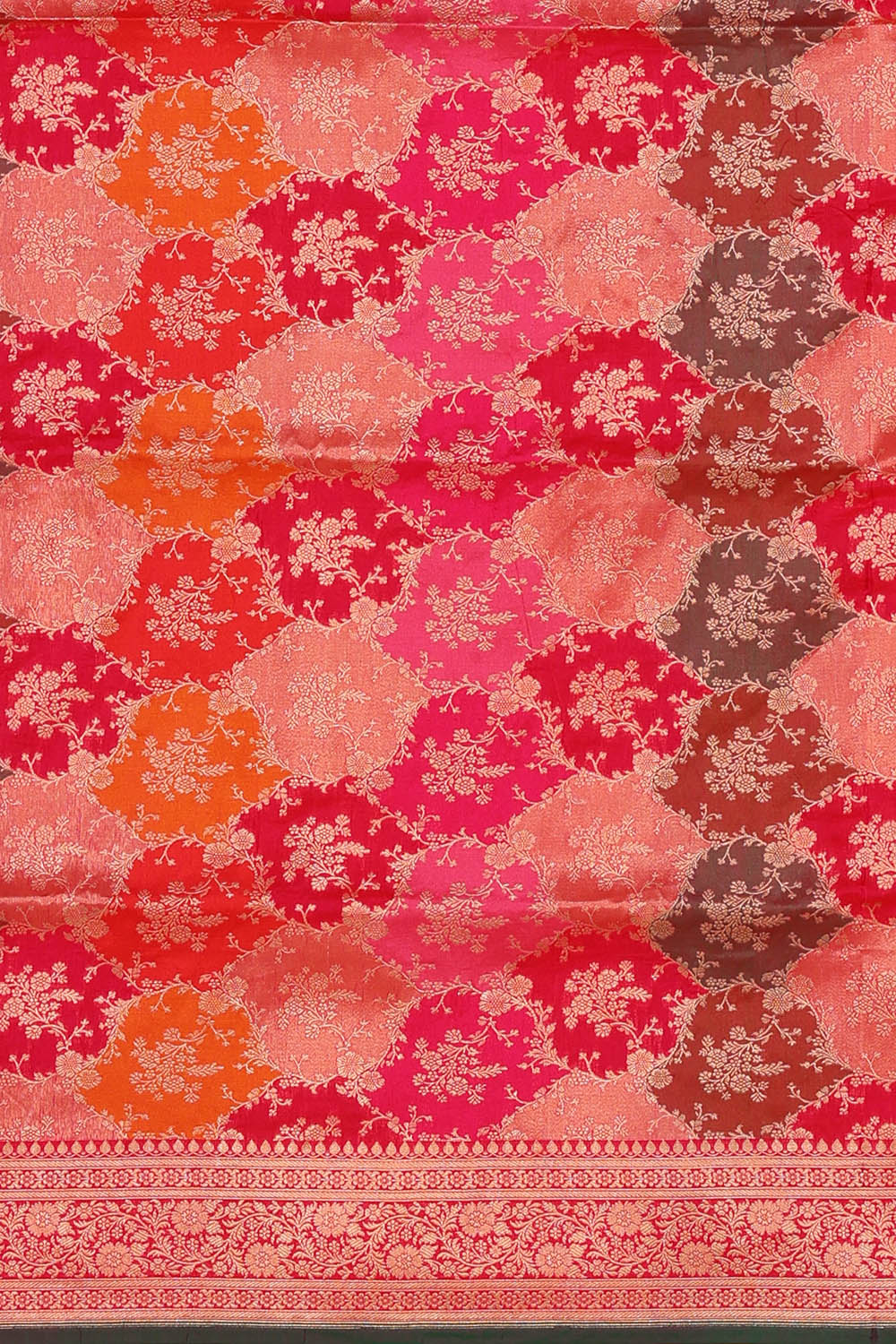 Image of Red Banarasi Silk Saree