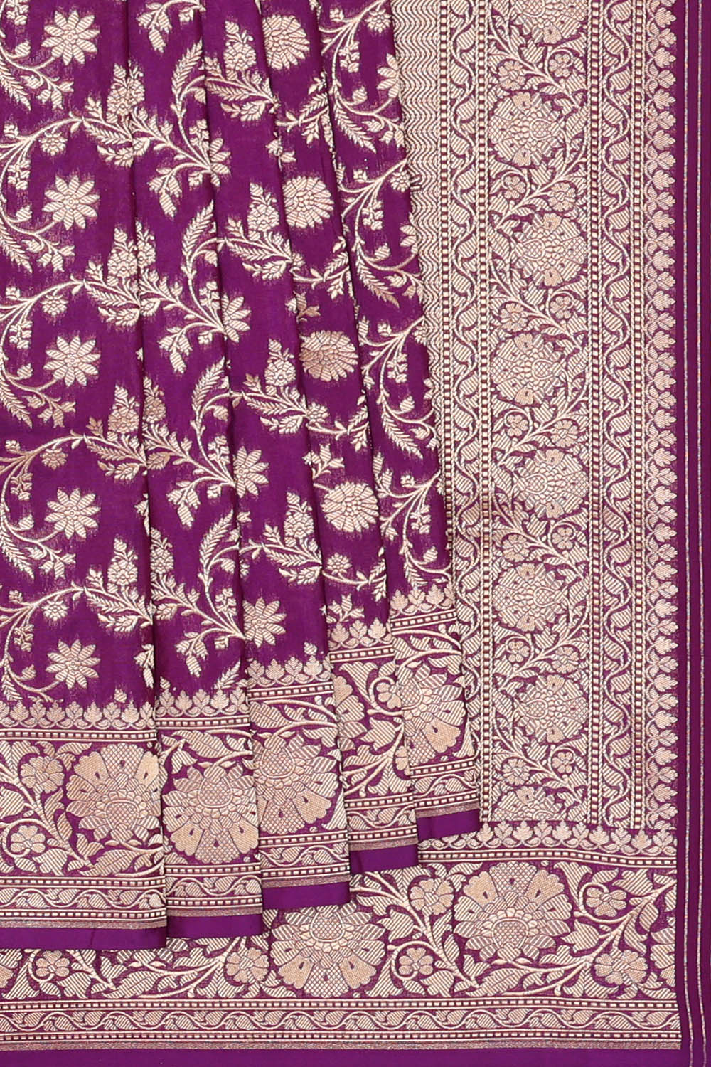 Image of Purple Banarasi Silk Saree