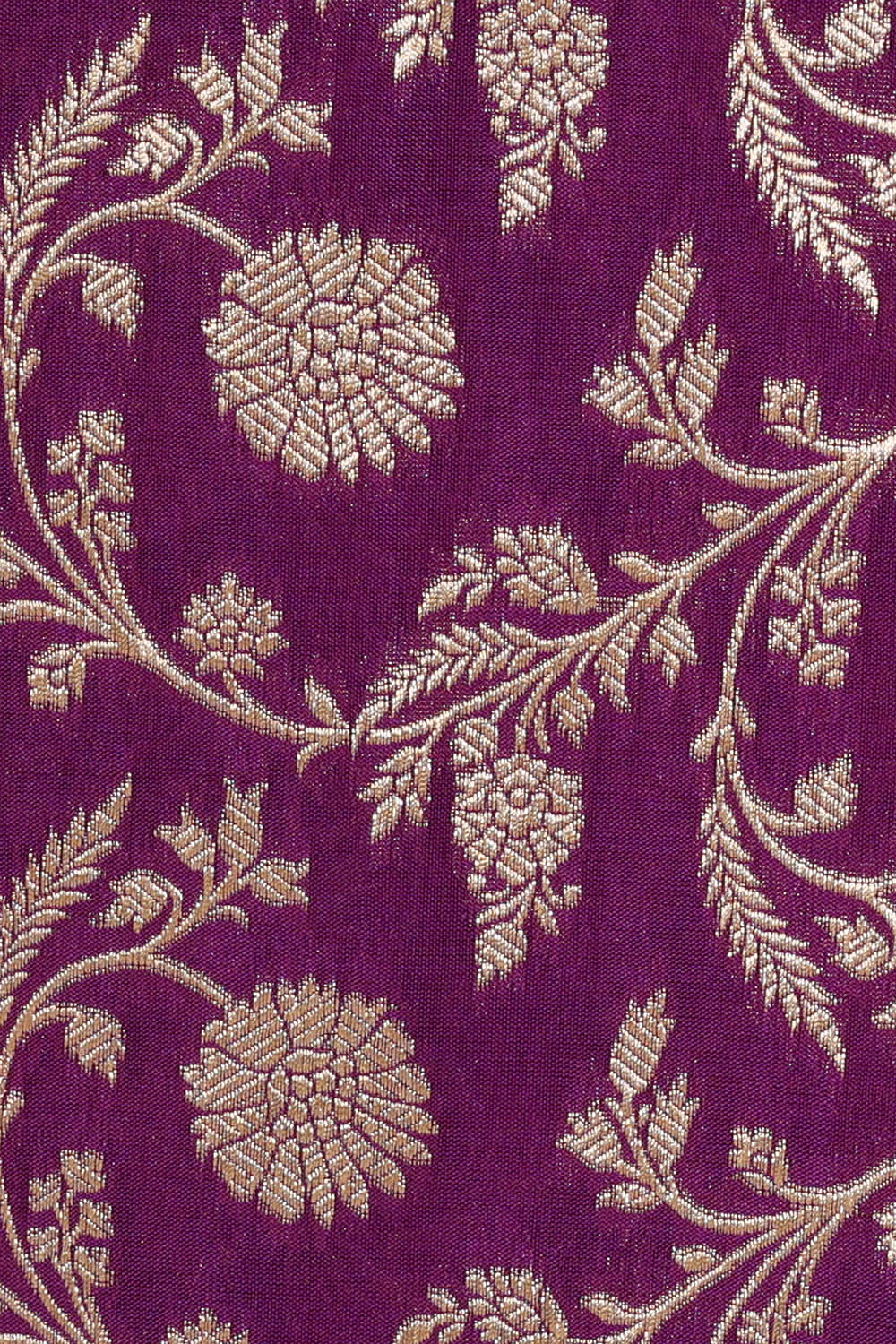 Image of Purple Banarasi Silk Saree