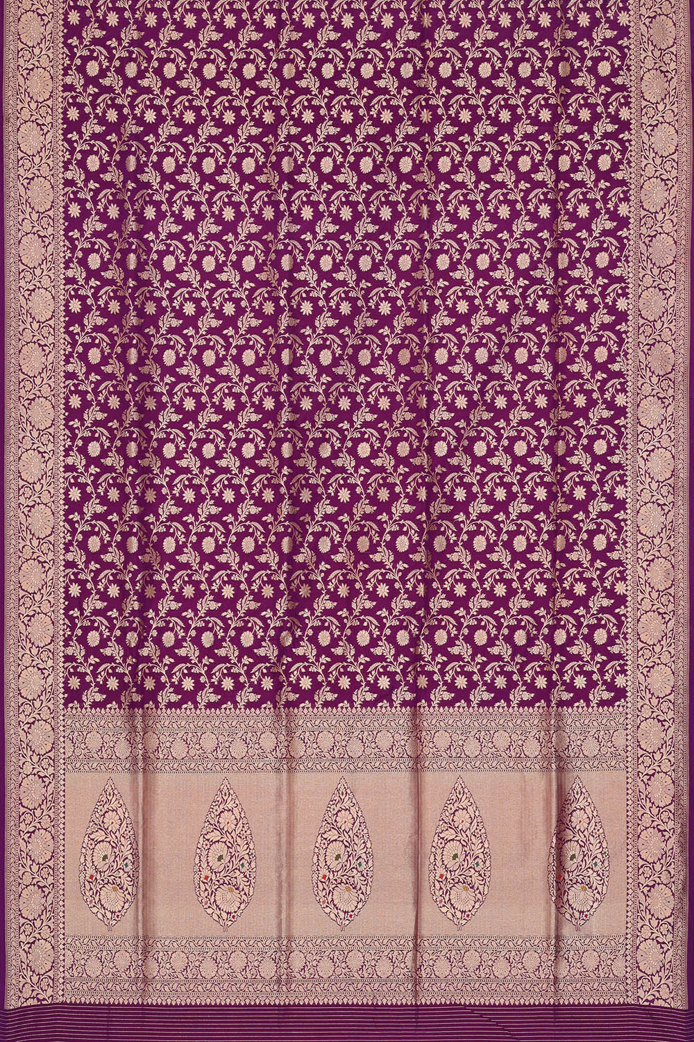 Image of Purple Banarasi Silk Saree