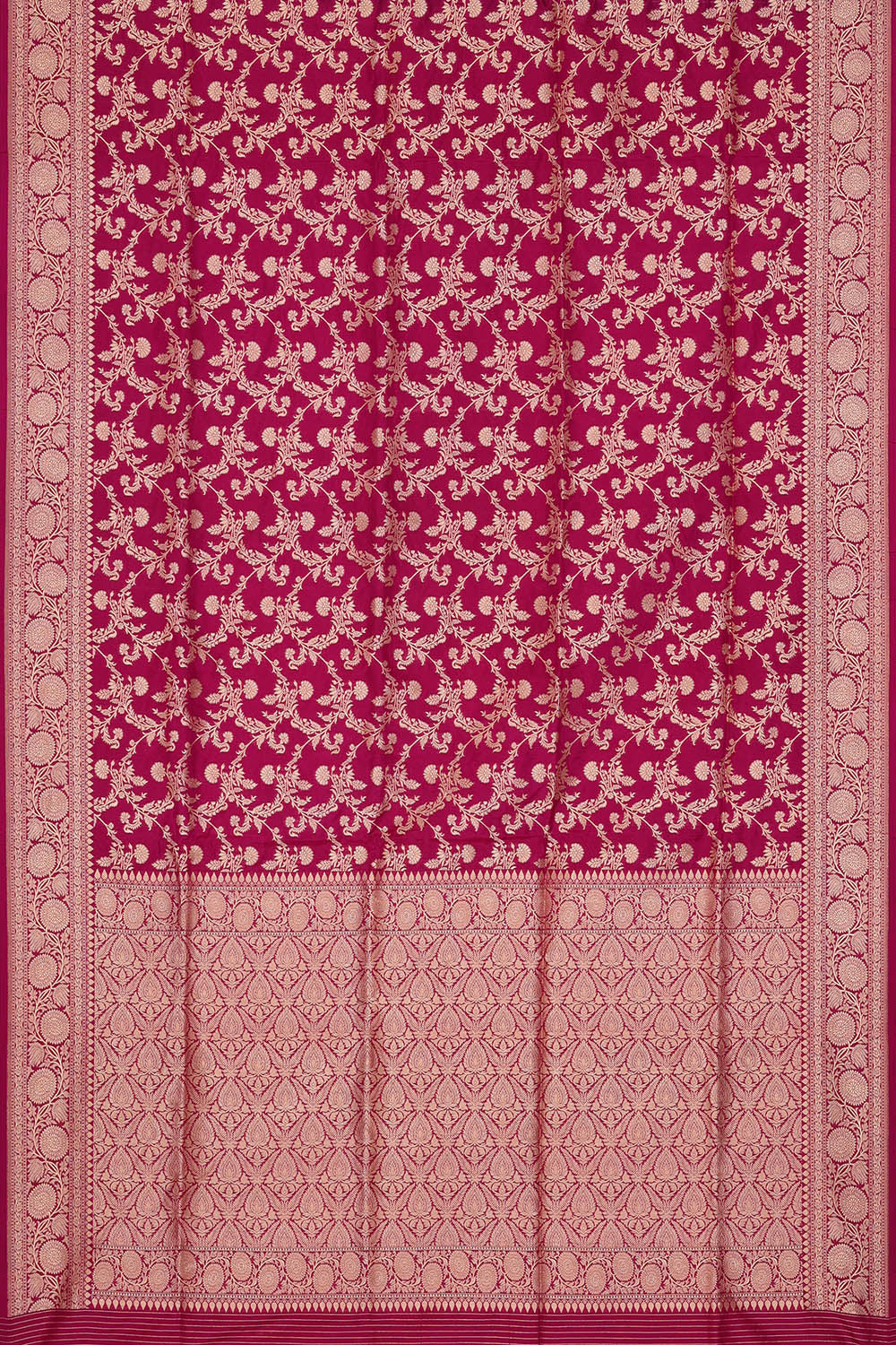 Image of Magenta-Pink Banarasi Silk Saree