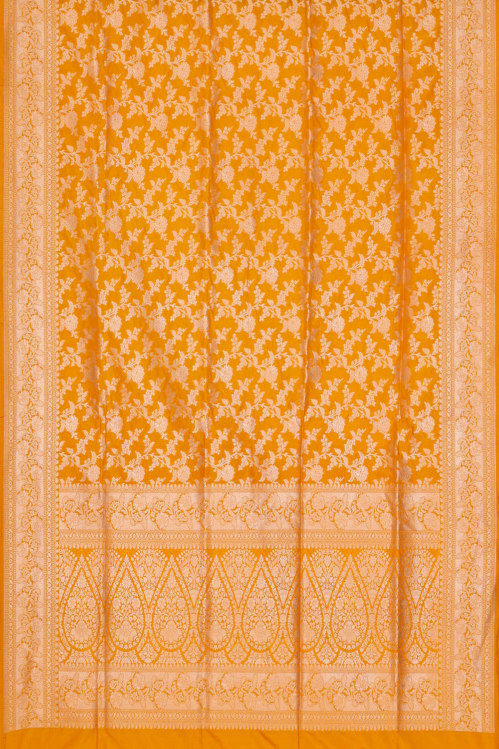 Image of Mustard Banarasi Silk Saree