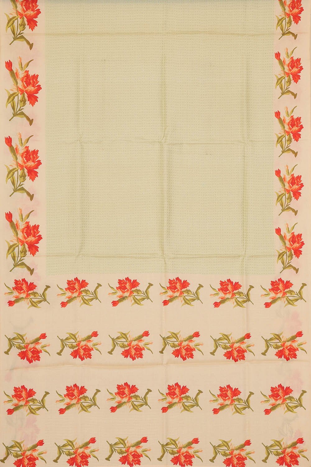 Image of Off-White Tussar Silk Saree