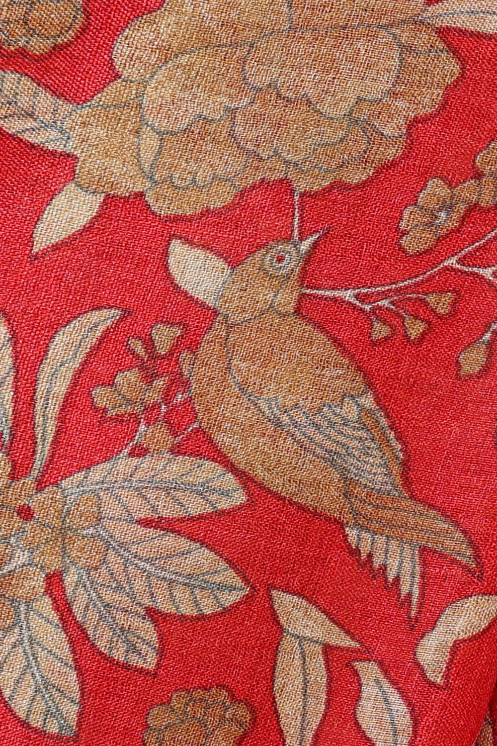 Image of Red Desi Tussar Silk Saree