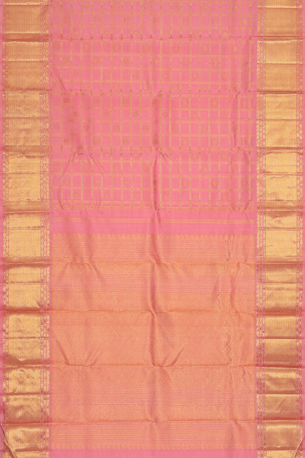 Image of Pink Kanchipattu Kattam Saree