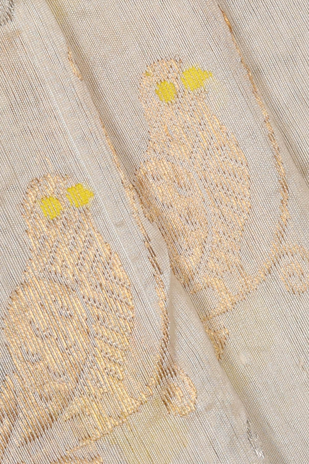 Image of Off-White Chanderi Silk Cotton Saree
