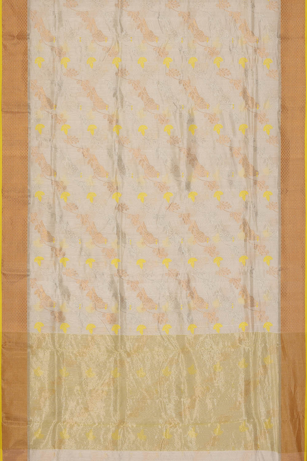 Image of Off-White Chanderi Silk Cotton Saree