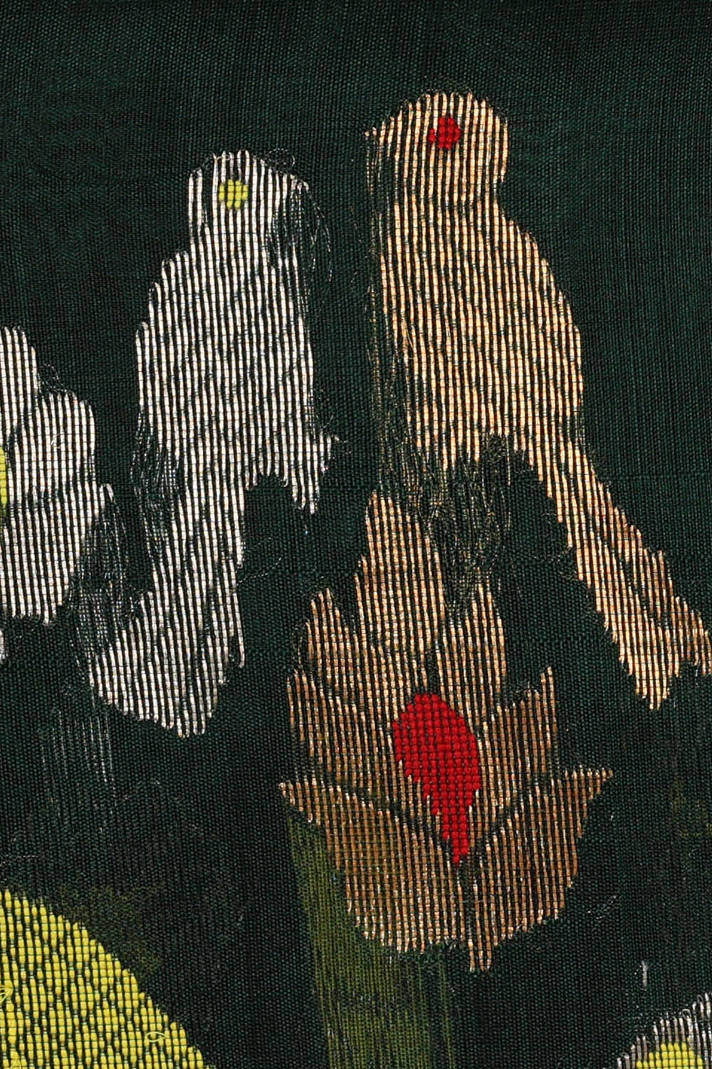 Image of Bottle-Green Chanderi Silk Saree