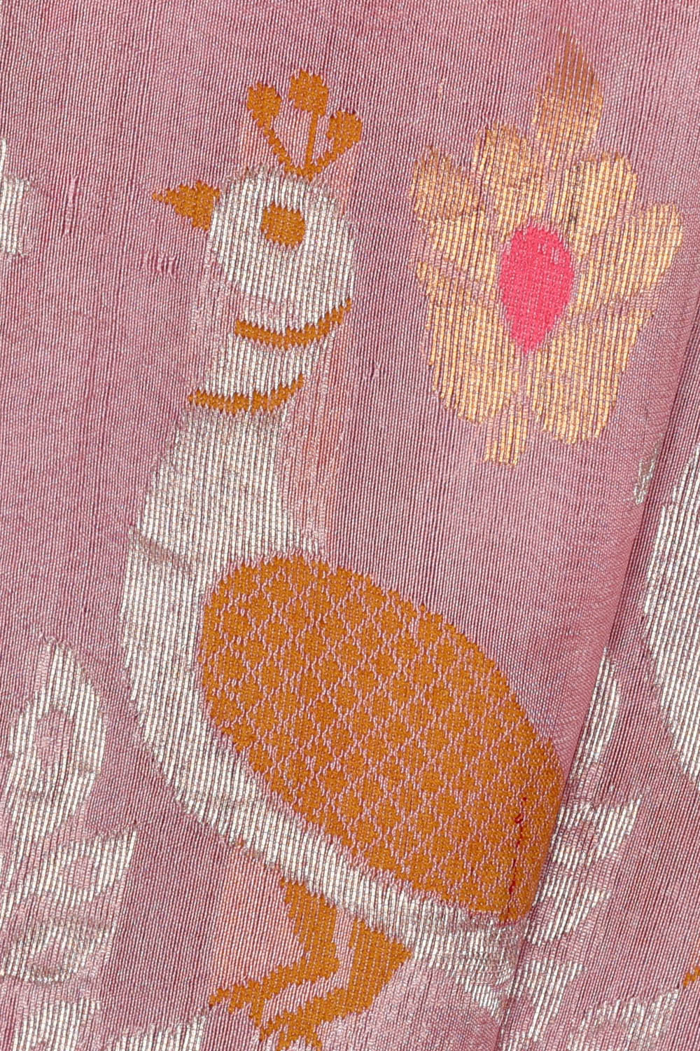 Image of Pink Chanderi Silk Saree