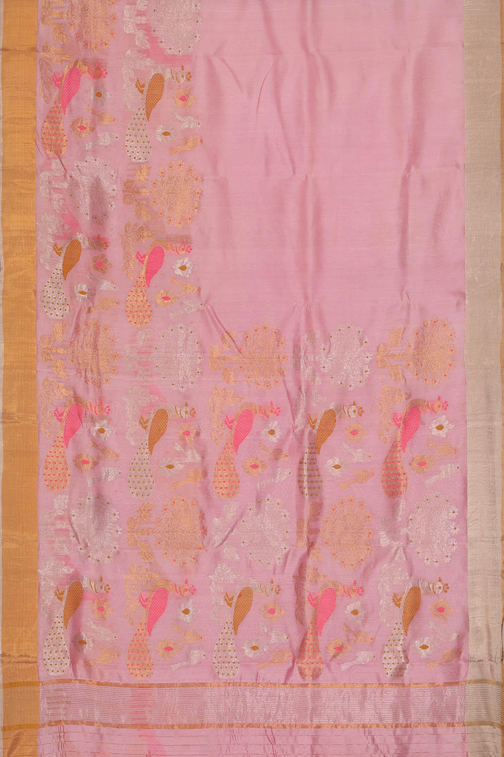 Image of Pink Chanderi Silk Saree