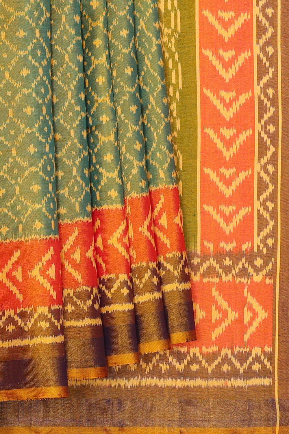 Image of Green Rajkot Silk Saree