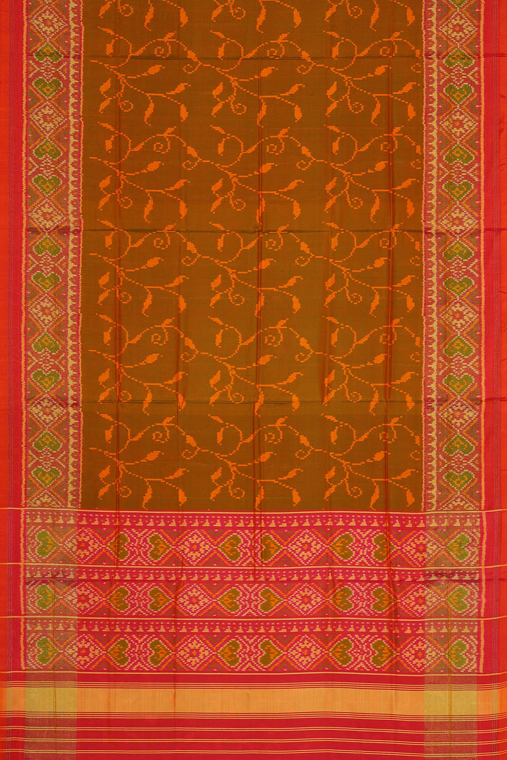 Image of Moss Green Rajkot Silk Saree
