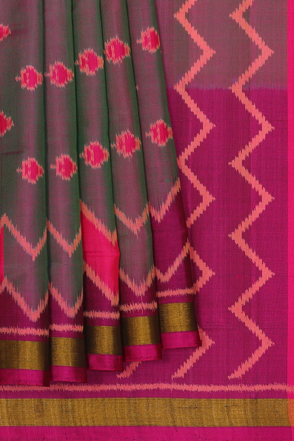Image of Grey Rajkot Silk Saree