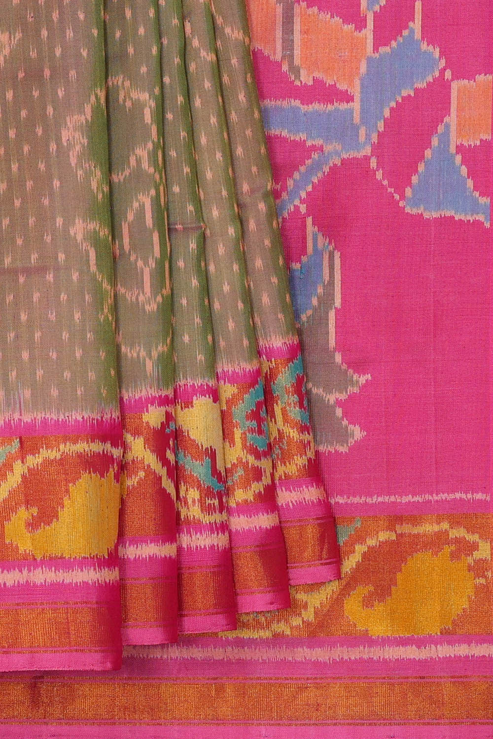Image of Grey Rajkot Silk Saree