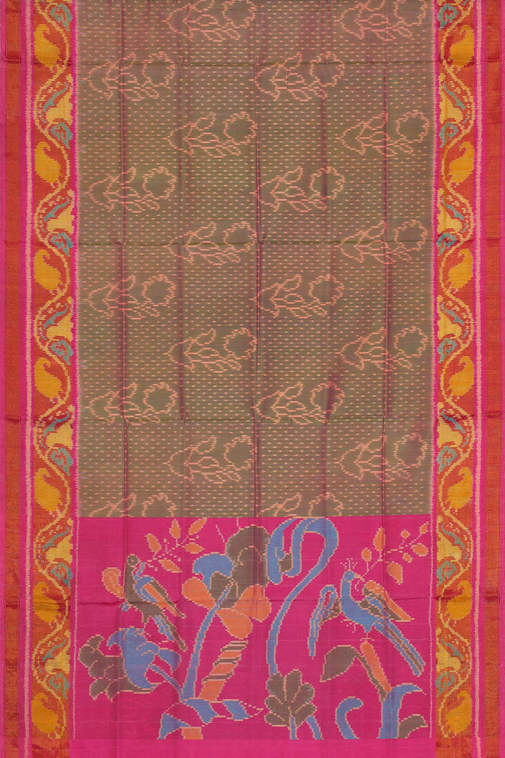 Image of Grey Rajkot Silk Saree