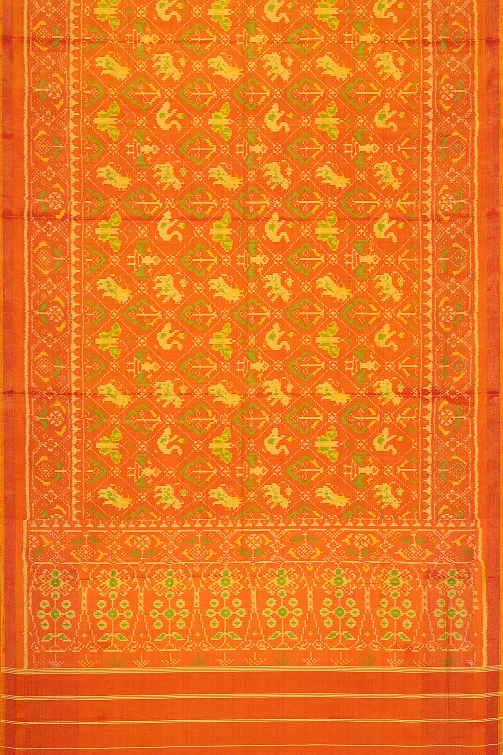 Image of Orange Rajkot Silk Saree