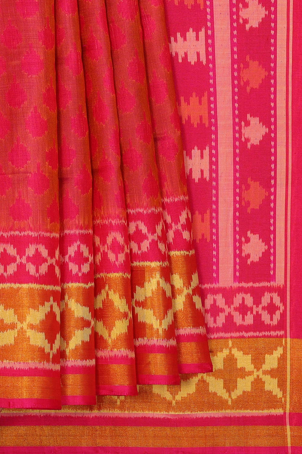 Image of Crimson Pink Rajkot Silk Saree