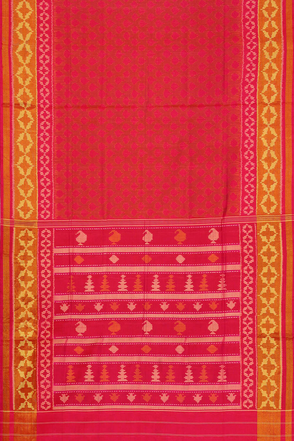 Image of Crimson Pink Rajkot Silk Saree