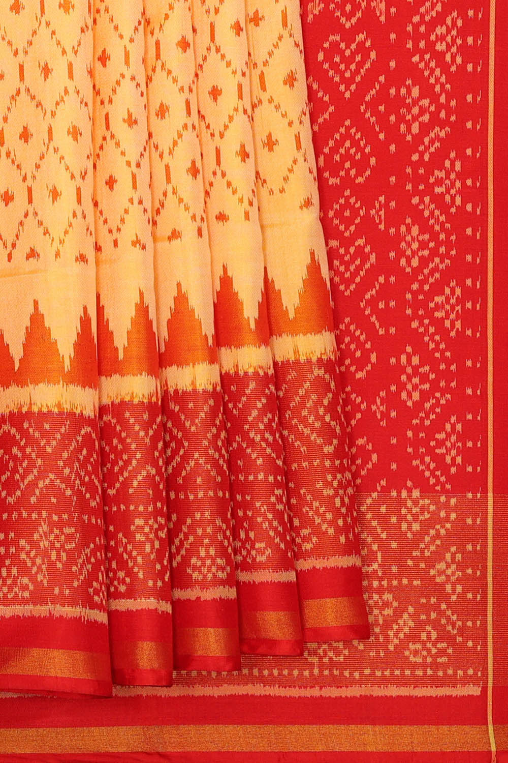 Image of Pale Yellow Rajkot Silk Saree