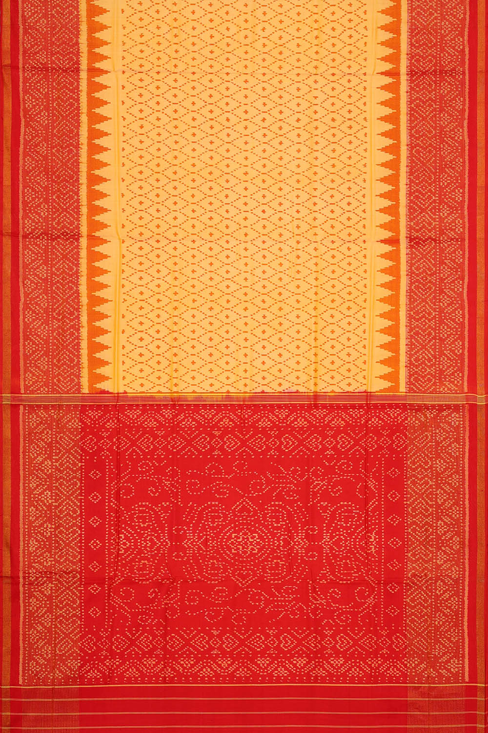 Image of Pale Yellow Rajkot Silk Saree