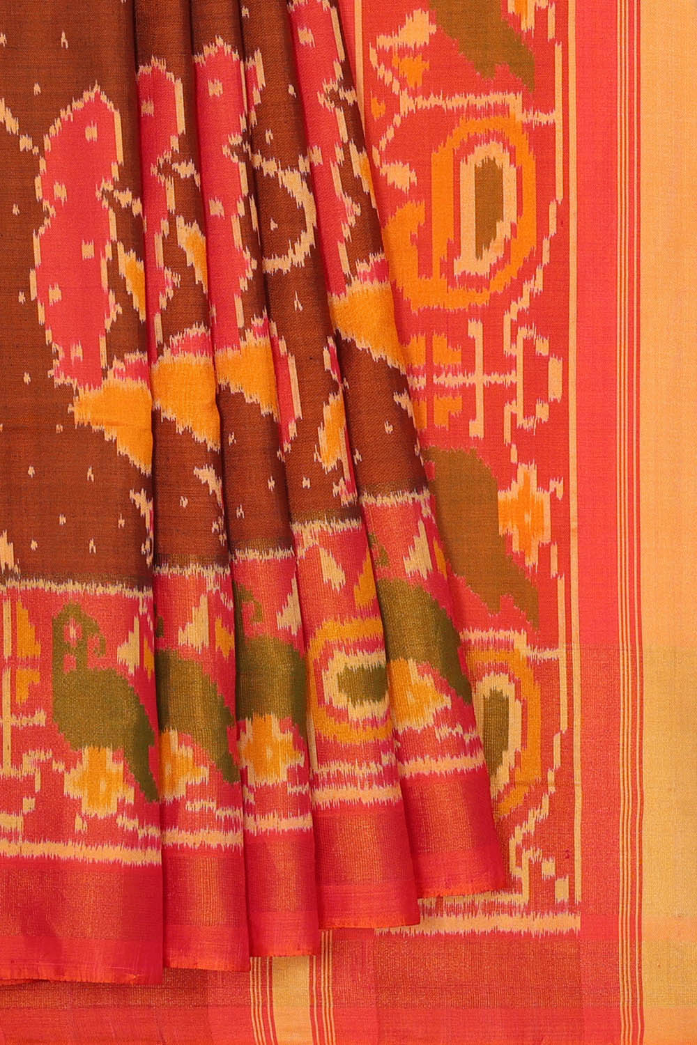 Image of Brown Rajkot Silk Saree