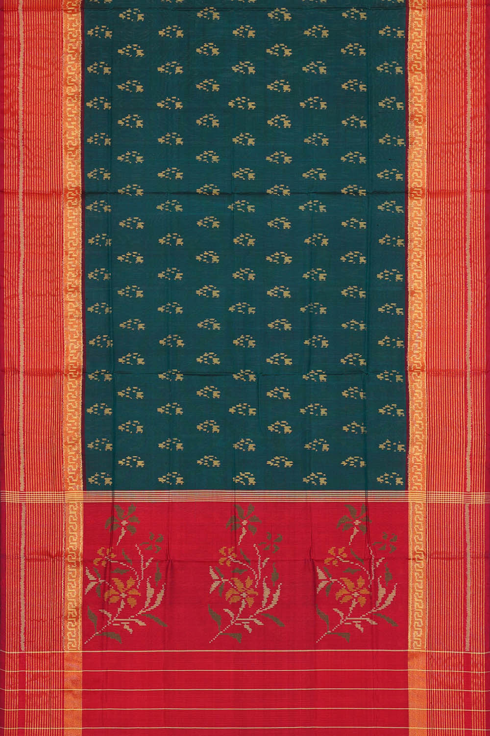 Image of Peacock Blue Rajkot Silk Saree