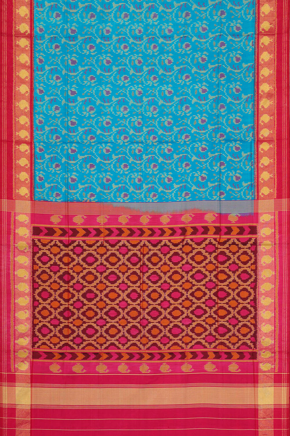 Image of Sky Blue Rajkot Silk Saree