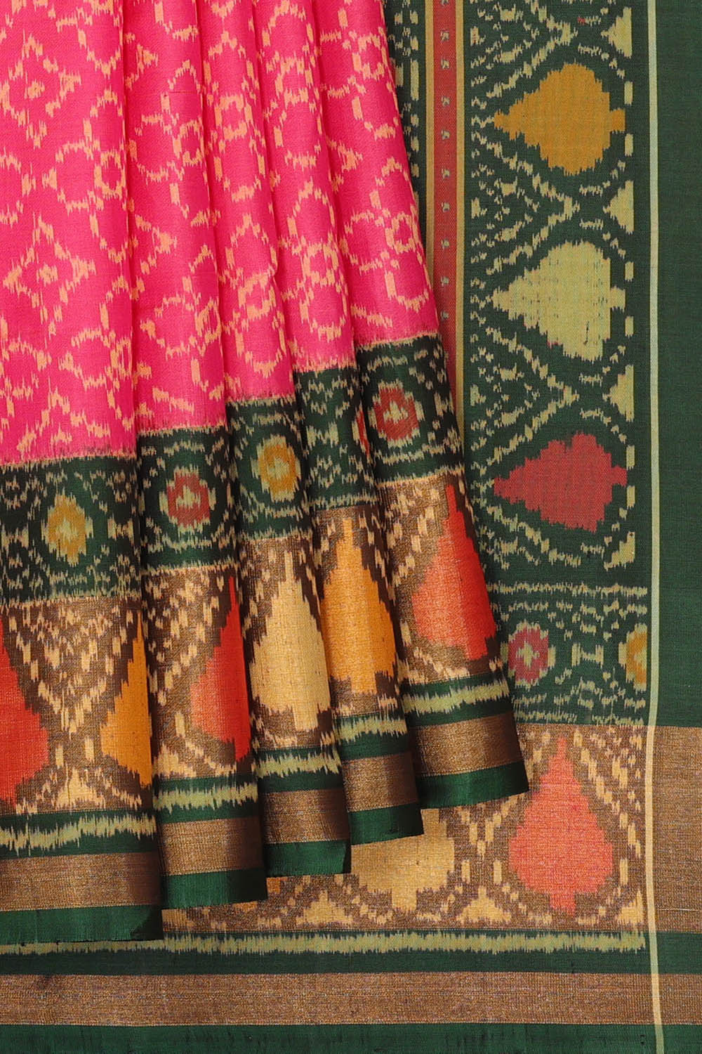 Image of Fuchsia Pink Rajkot Silk Saree