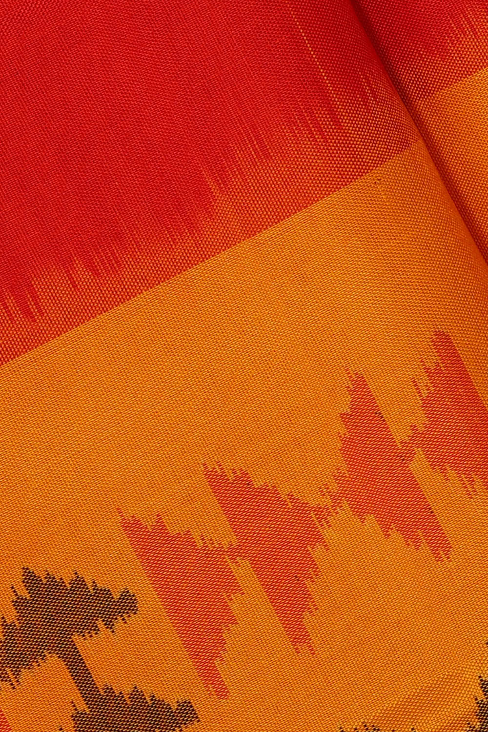 Image of Orange Rajkot Silk Saree