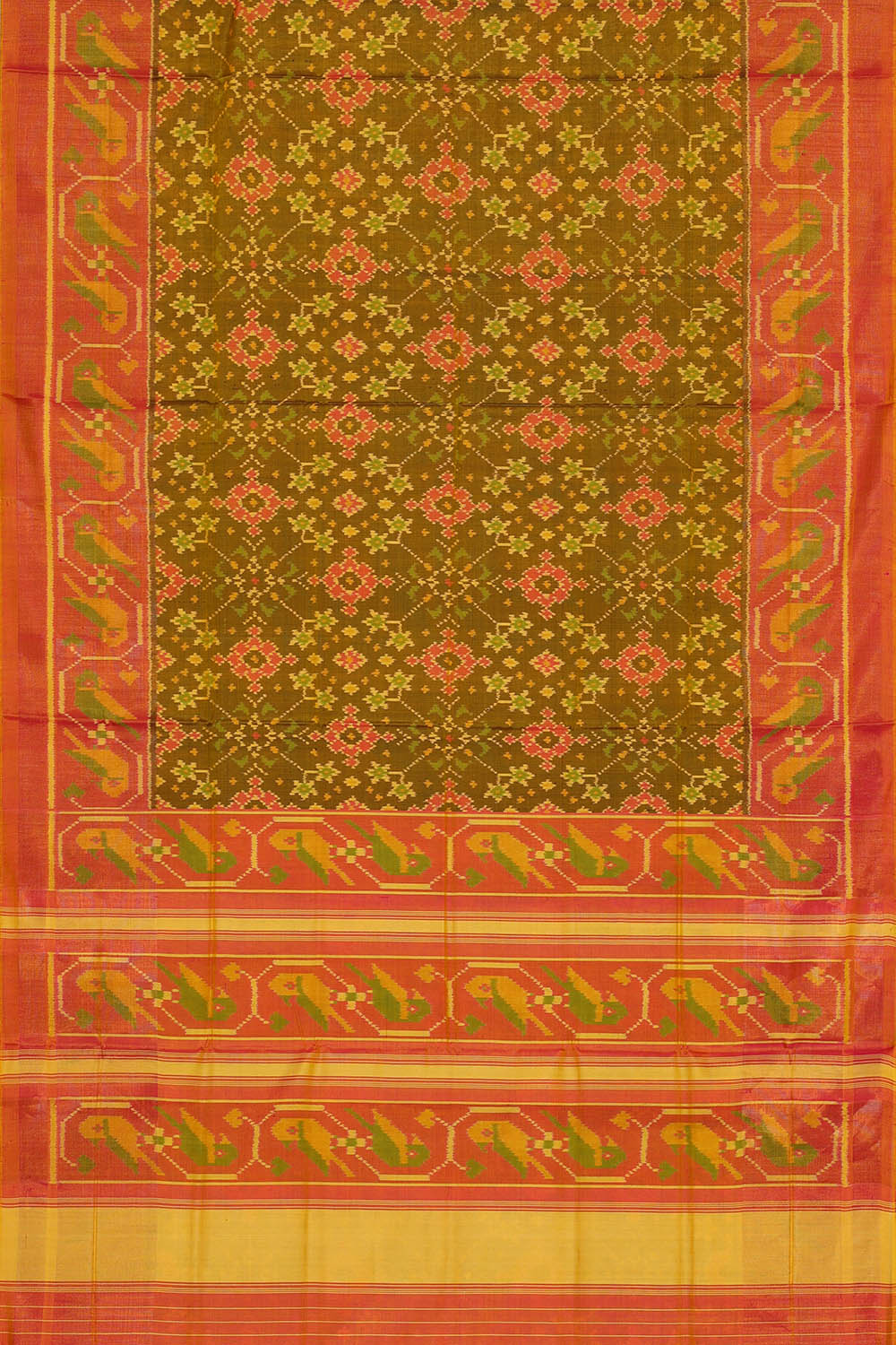 Image of Moss Green Rajkot Silk Saree
