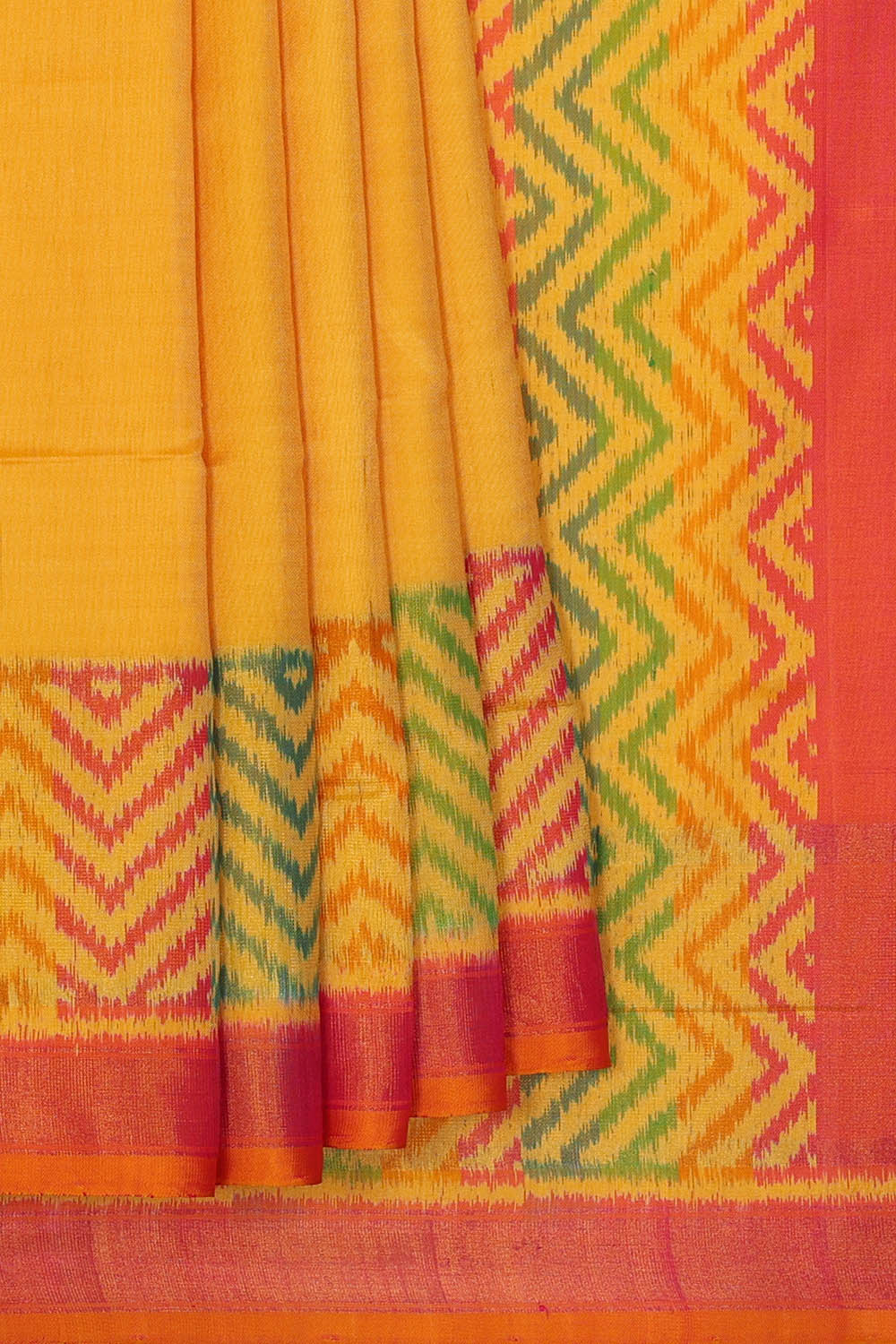 Image of Yellow Rajkot Silk Saree