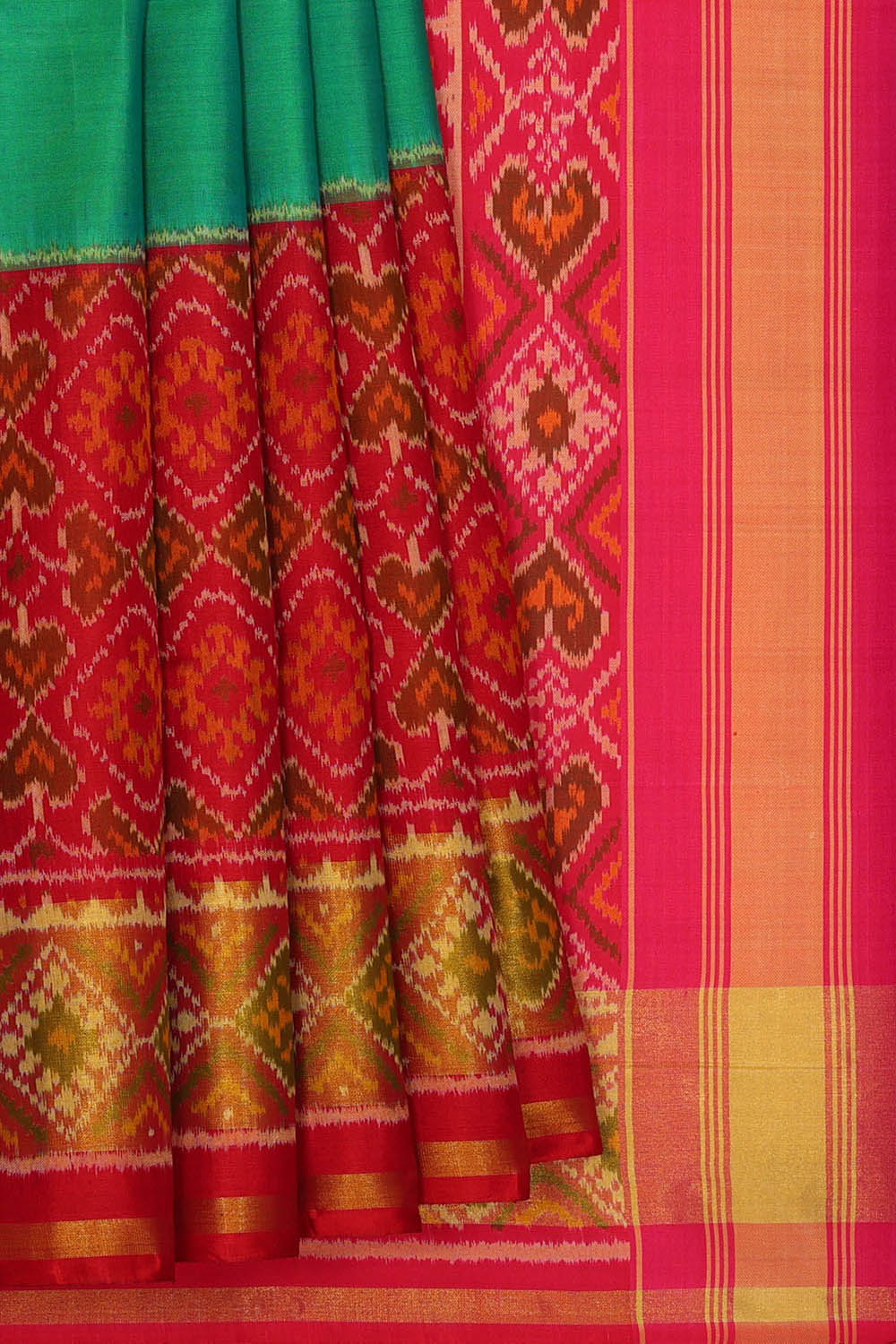 Image of Sea Green Rajkot Silk Saree