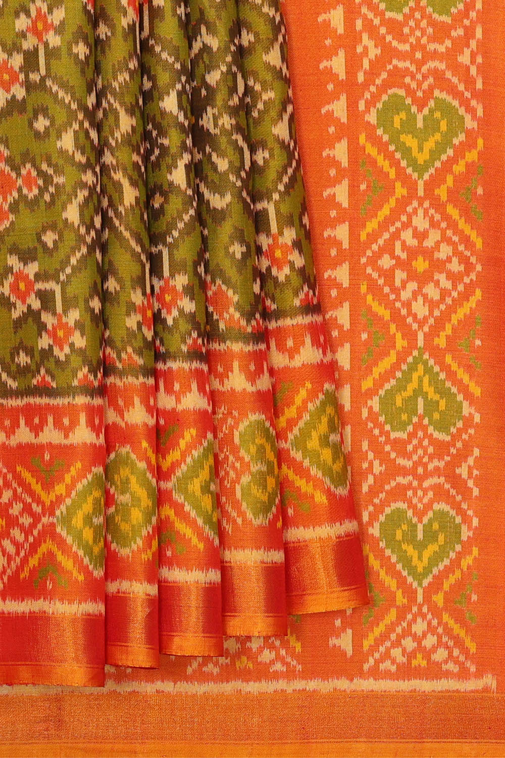 Image of Green Rajkot Patola Silk Saree