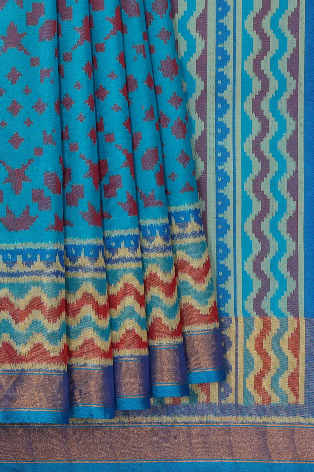 Image of Anand Blue Rajkot Silk Saree