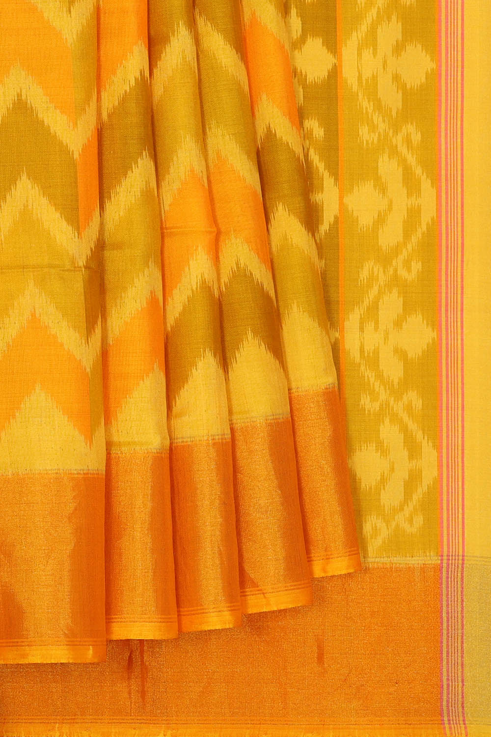 Image of Yellow Rajkot Silk Saree