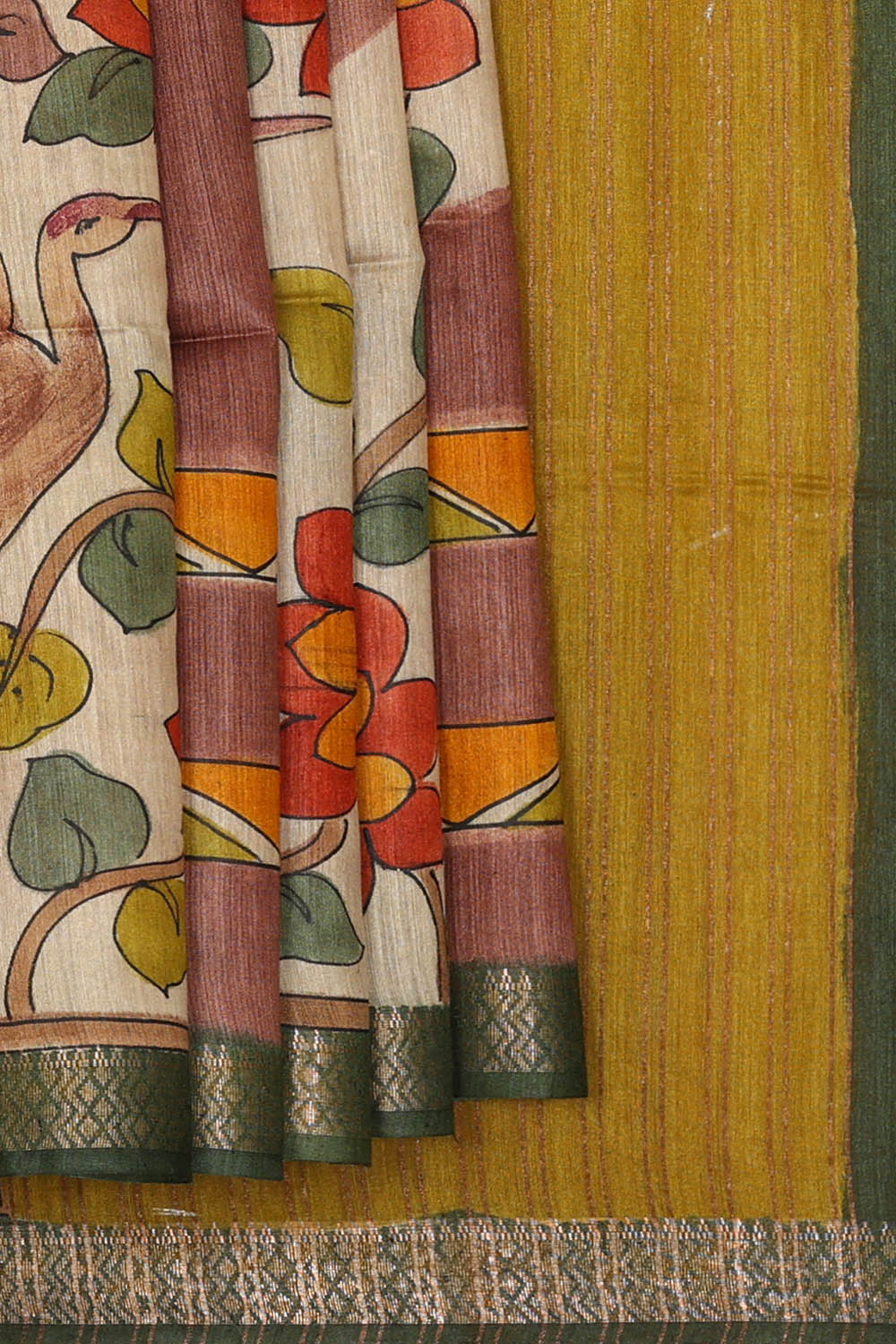Image of Purple Desi Tussar Silk Saree