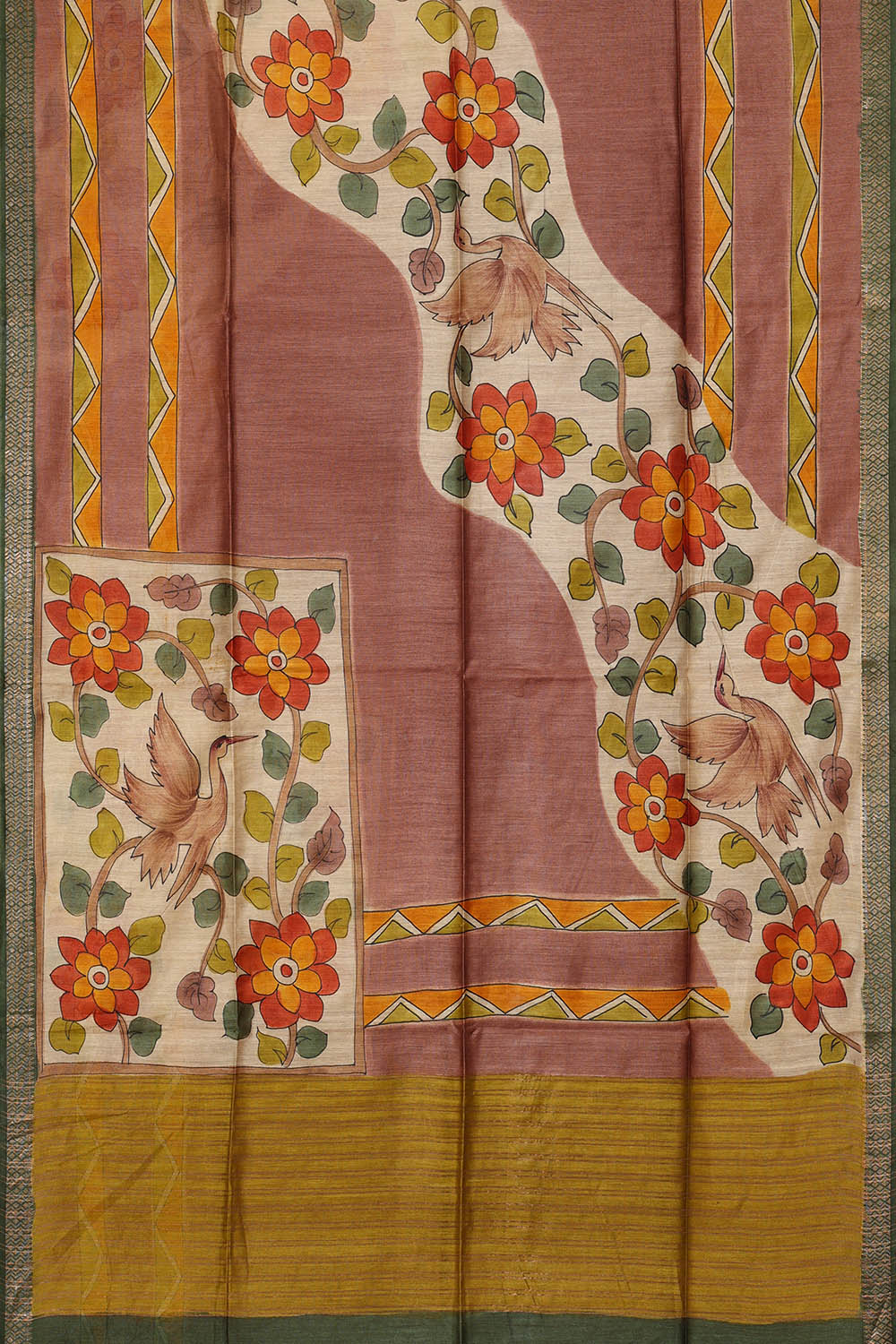 Image of Purple Desi Tussar Silk Saree