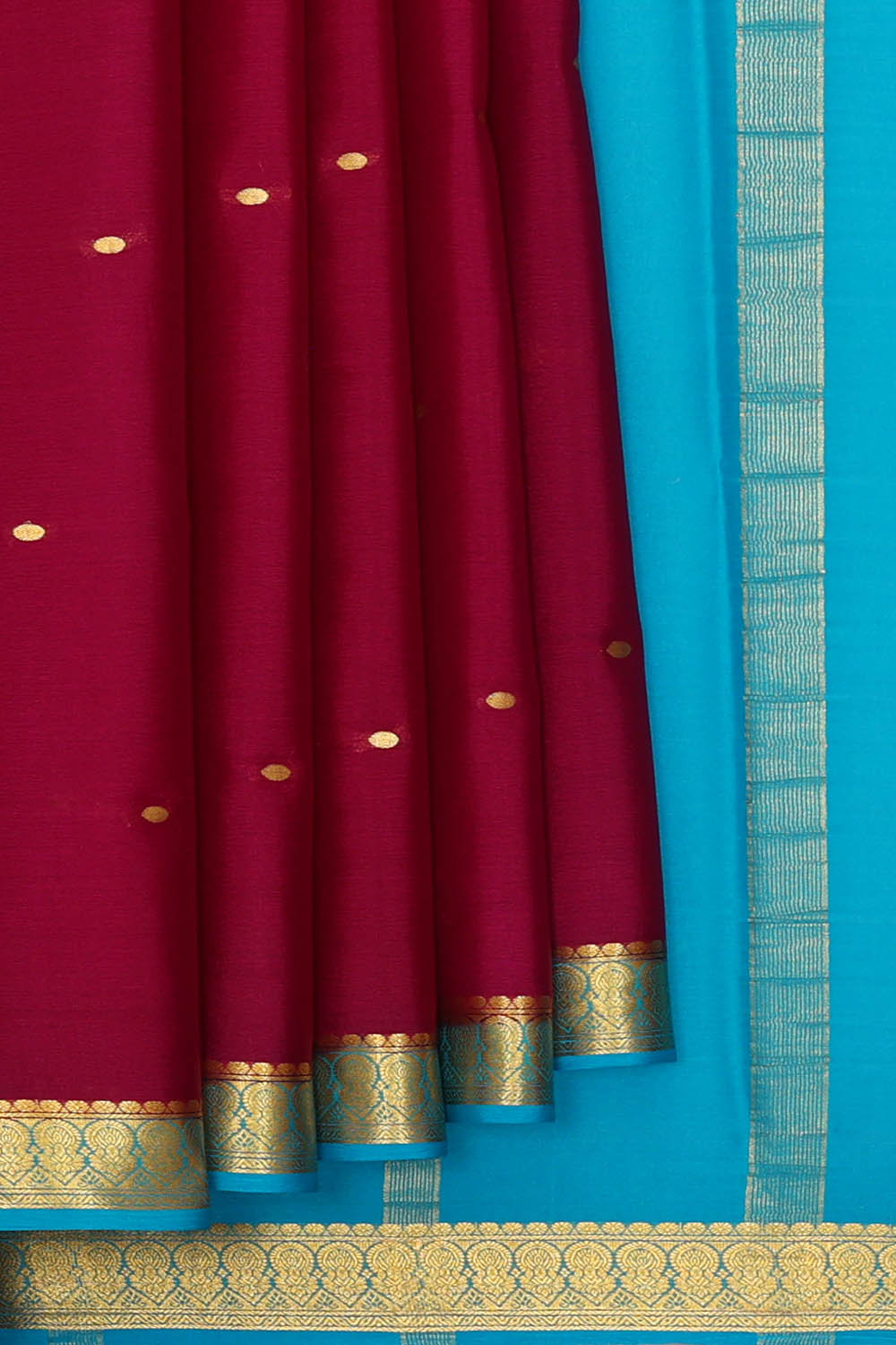 Image of Maroon Crepe Silk Saree