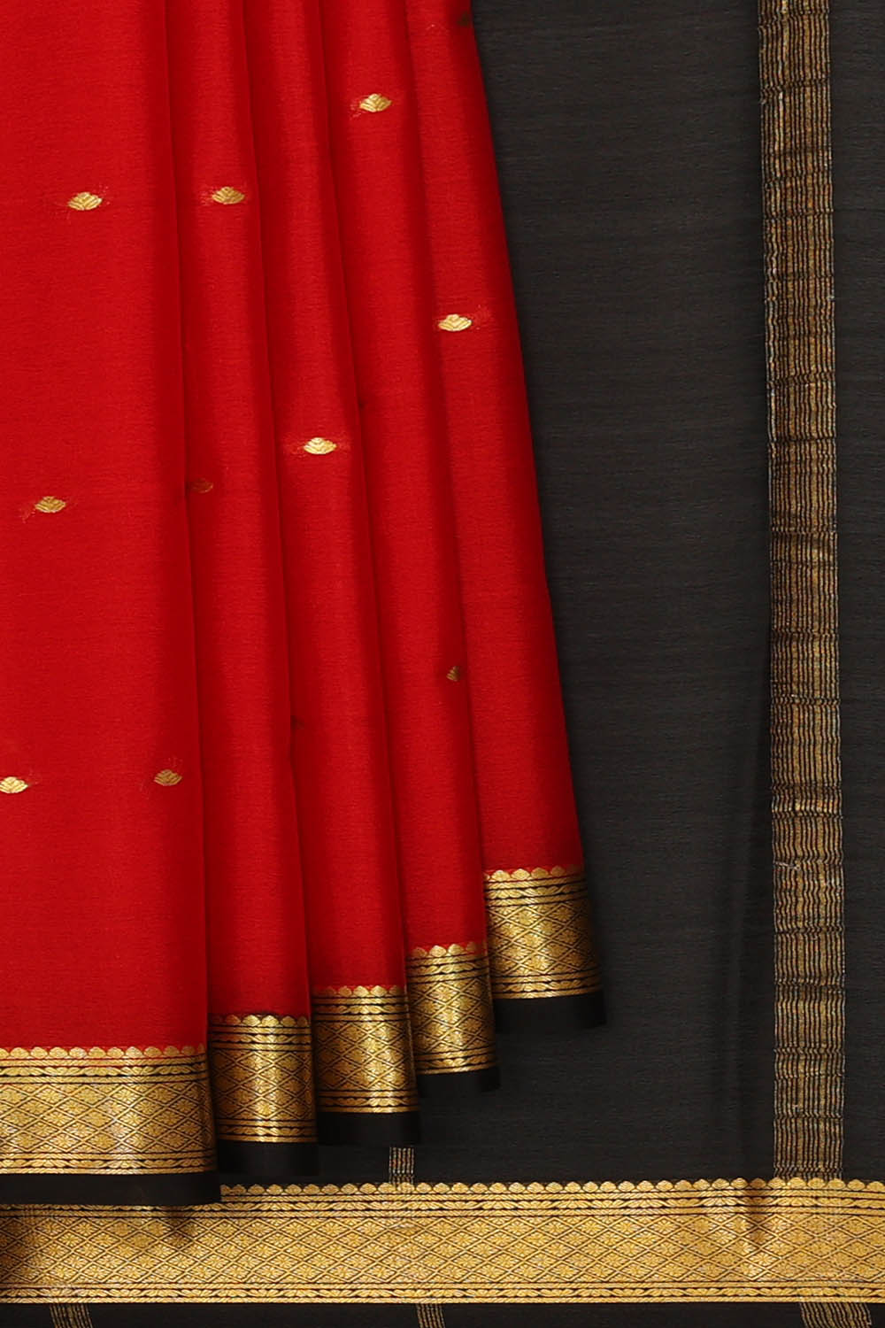 Image of Red Crepe Silk Saree