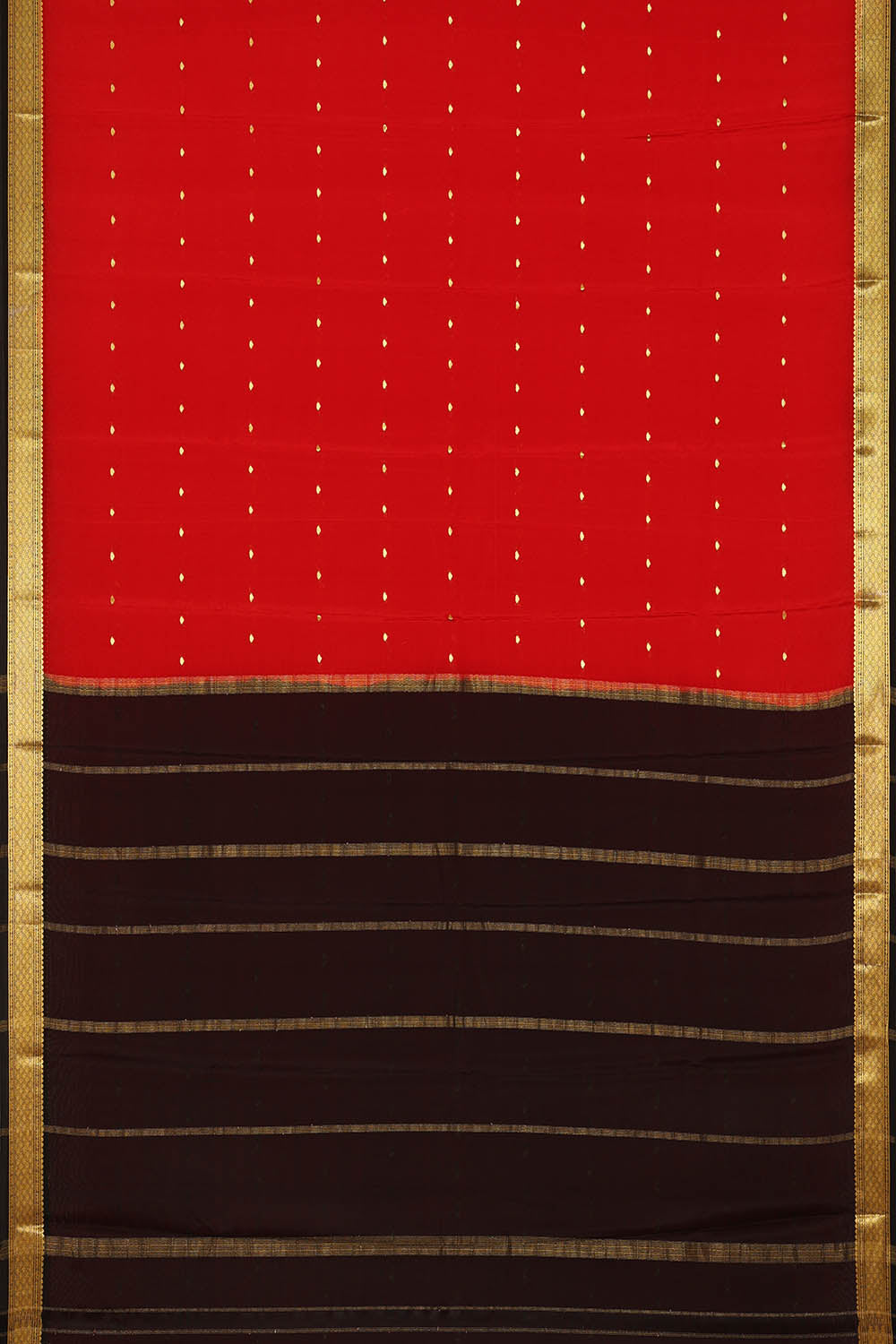 Image of Red Crepe Silk Saree