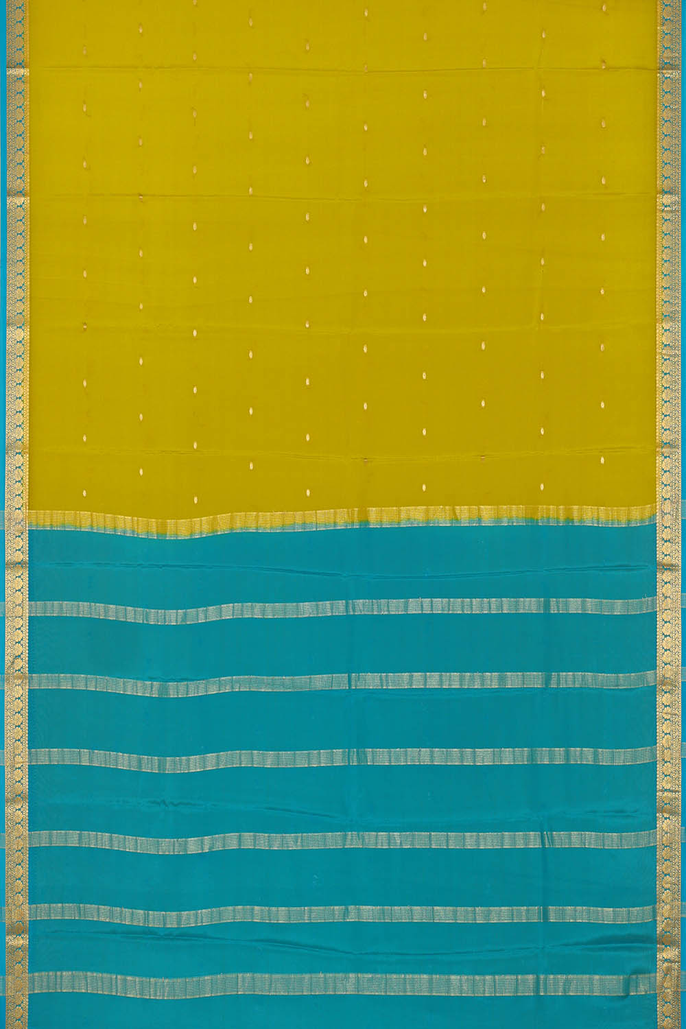 Image of Olive-Green Crepe Silk Saree
