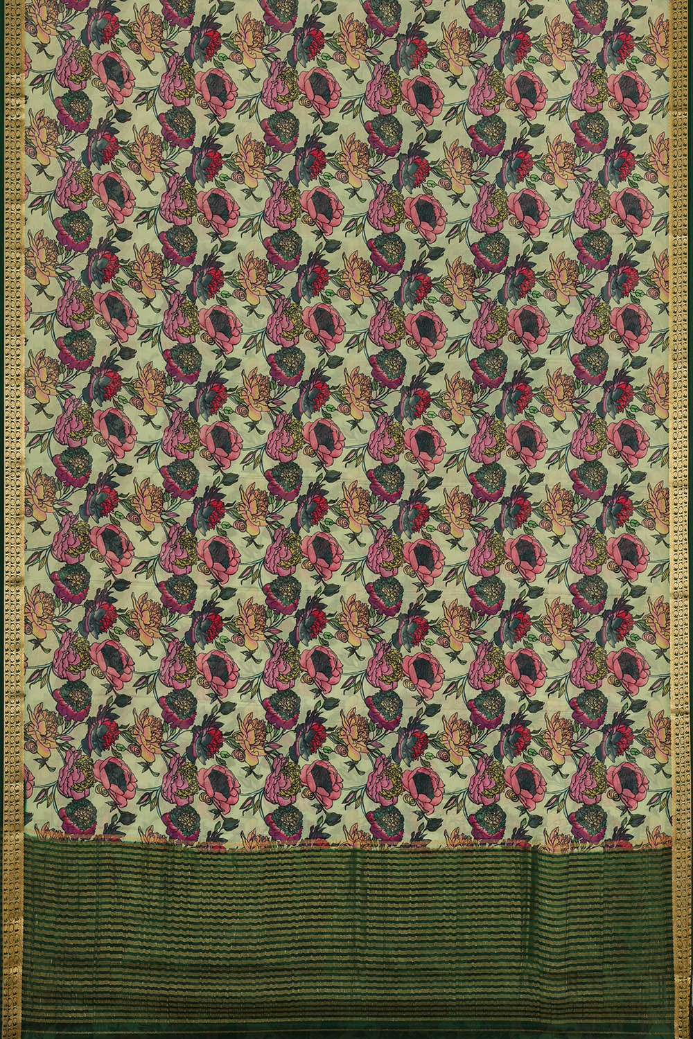 Image of A Beautiful Floral Printed Crepe Silk Saree