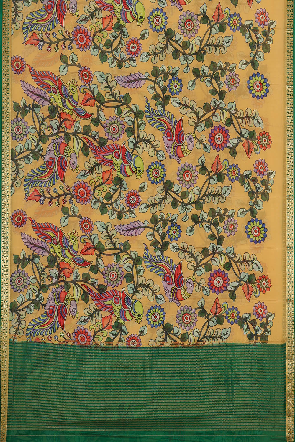 Image of Mustard Crepe Silk Saree
