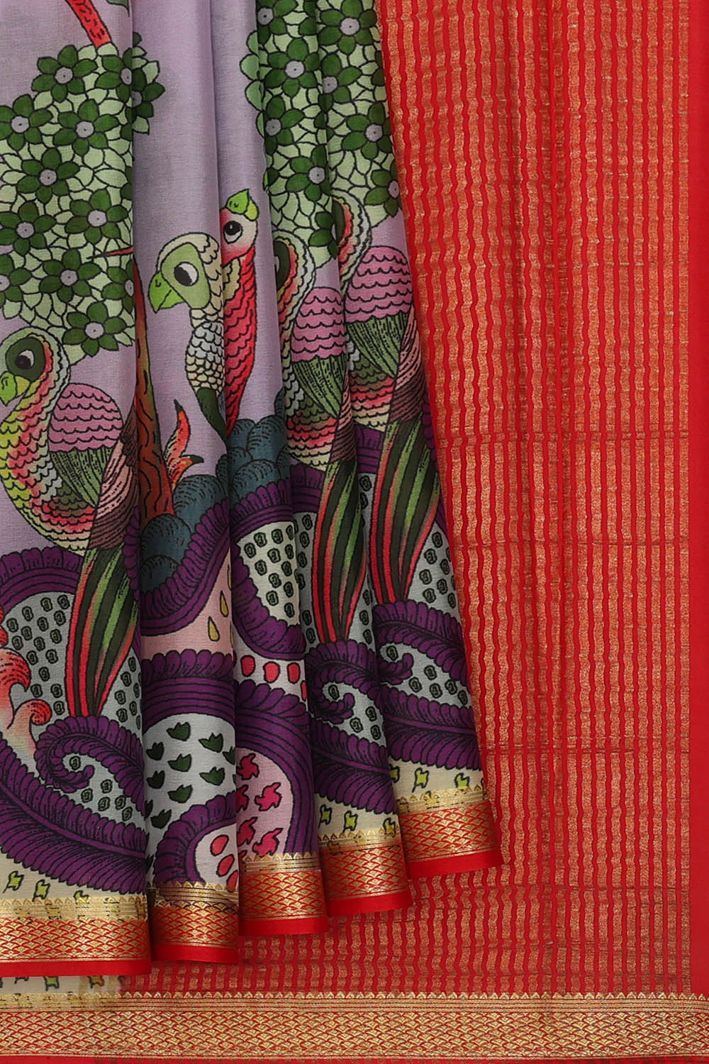 Image of Purple Crepe Silk Saree