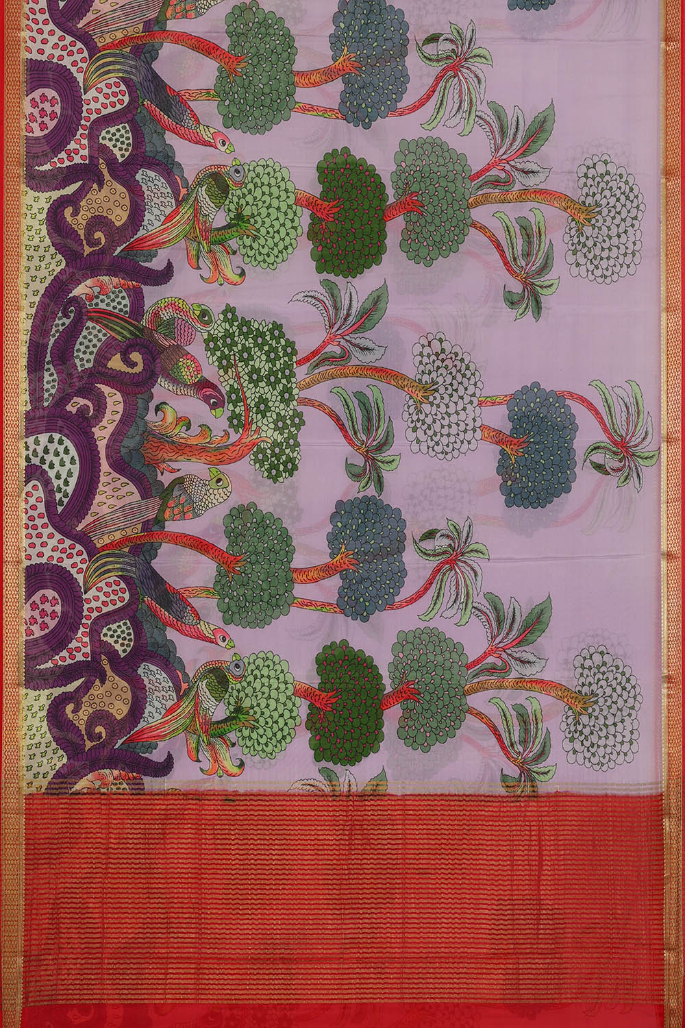 Image of Purple Crepe Silk Saree