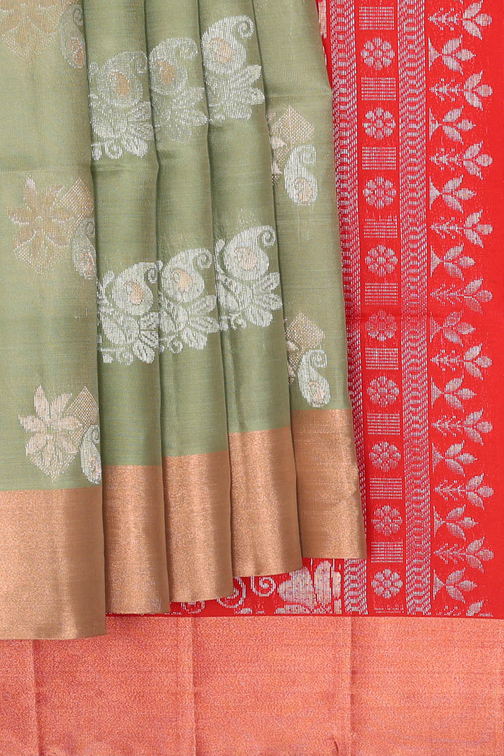 Image of Sage Green South Silk Saree